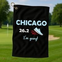Chicago Im Going Marathon Runner Running 26.2 Golf Towel thumb 1