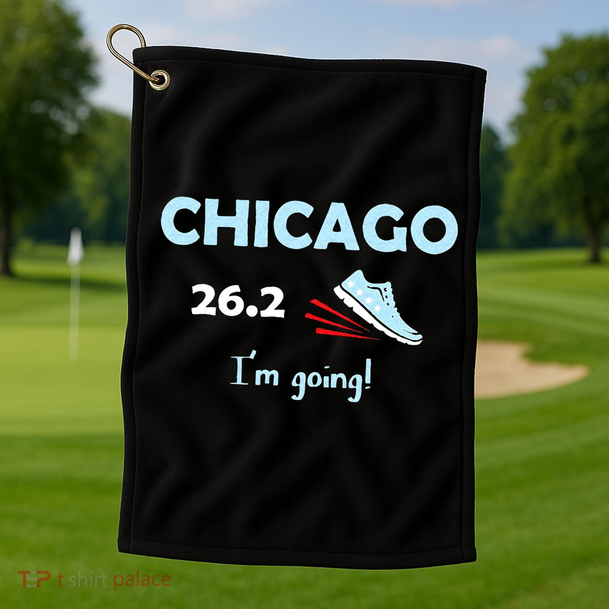 Chicago Im Going Marathon Runner Running 26.2 Golf Towel