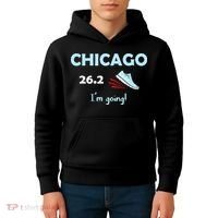 Chicago Im Going Marathon Runner Running 26.2 Kids Hoodie thumb 4