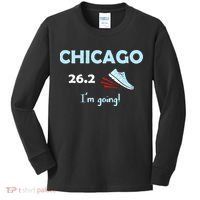 Chicago Im Going Marathon Runner Running 26.2 Kids Long Sleeve Shirt thumb 0