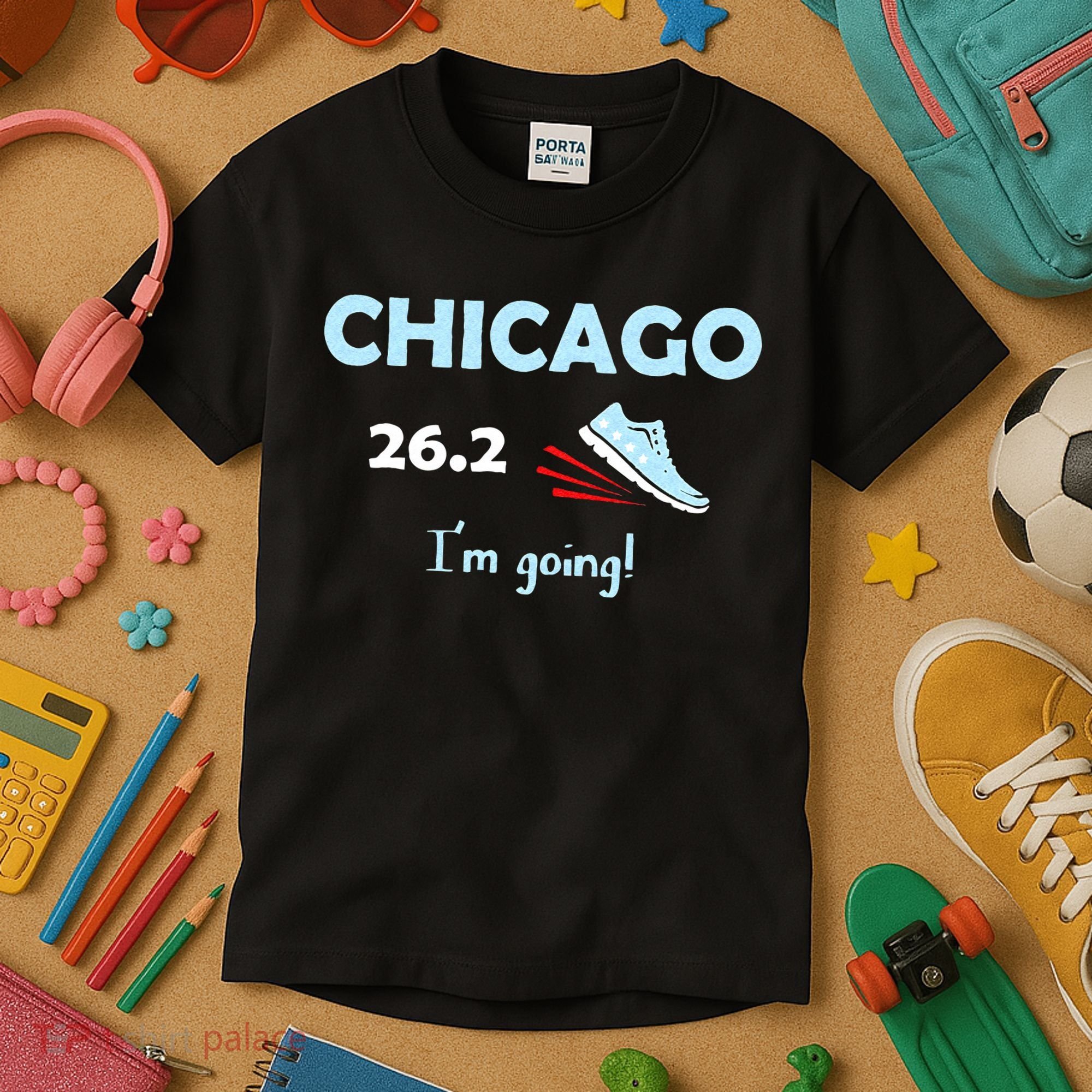 Chicago Im Going Marathon Runner Running 26.2 Kids T-Shirt