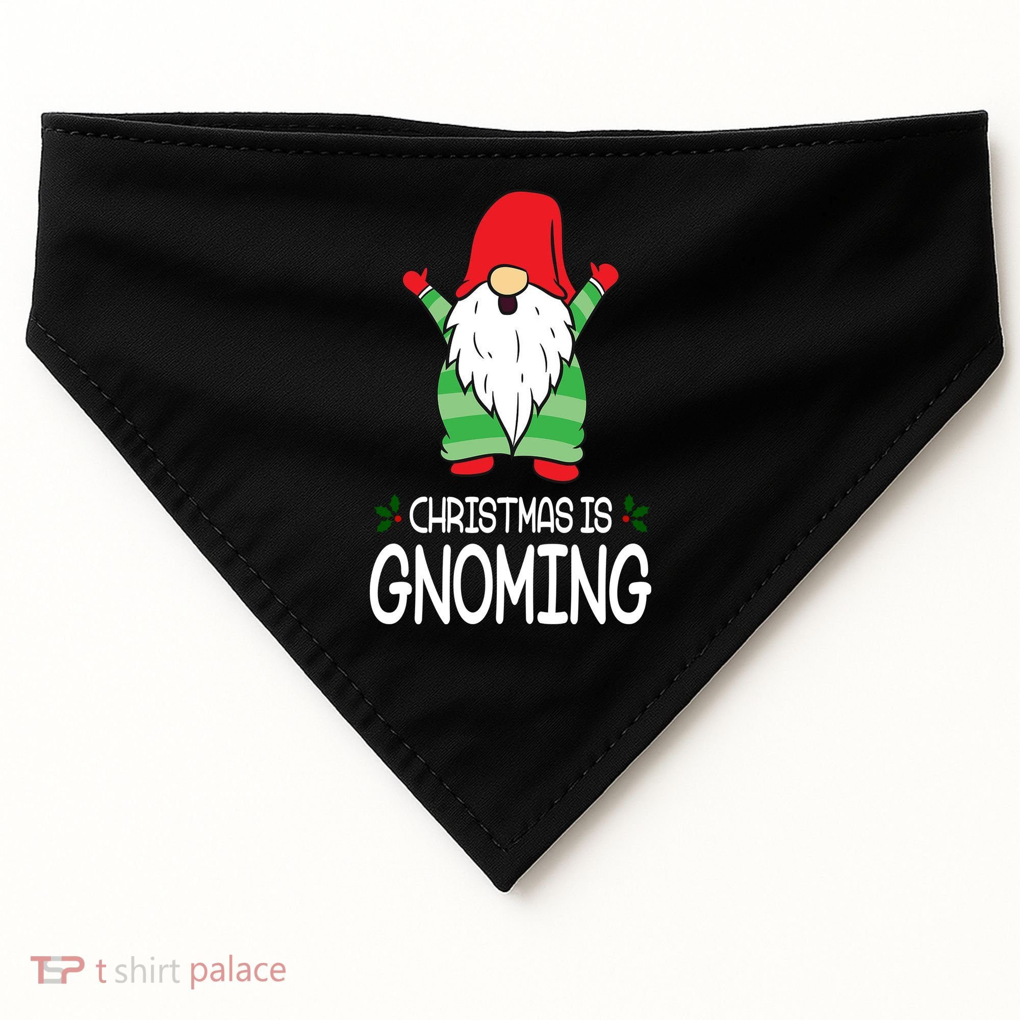 Christmas Is Gnoming USA-Made Doggie Bandana