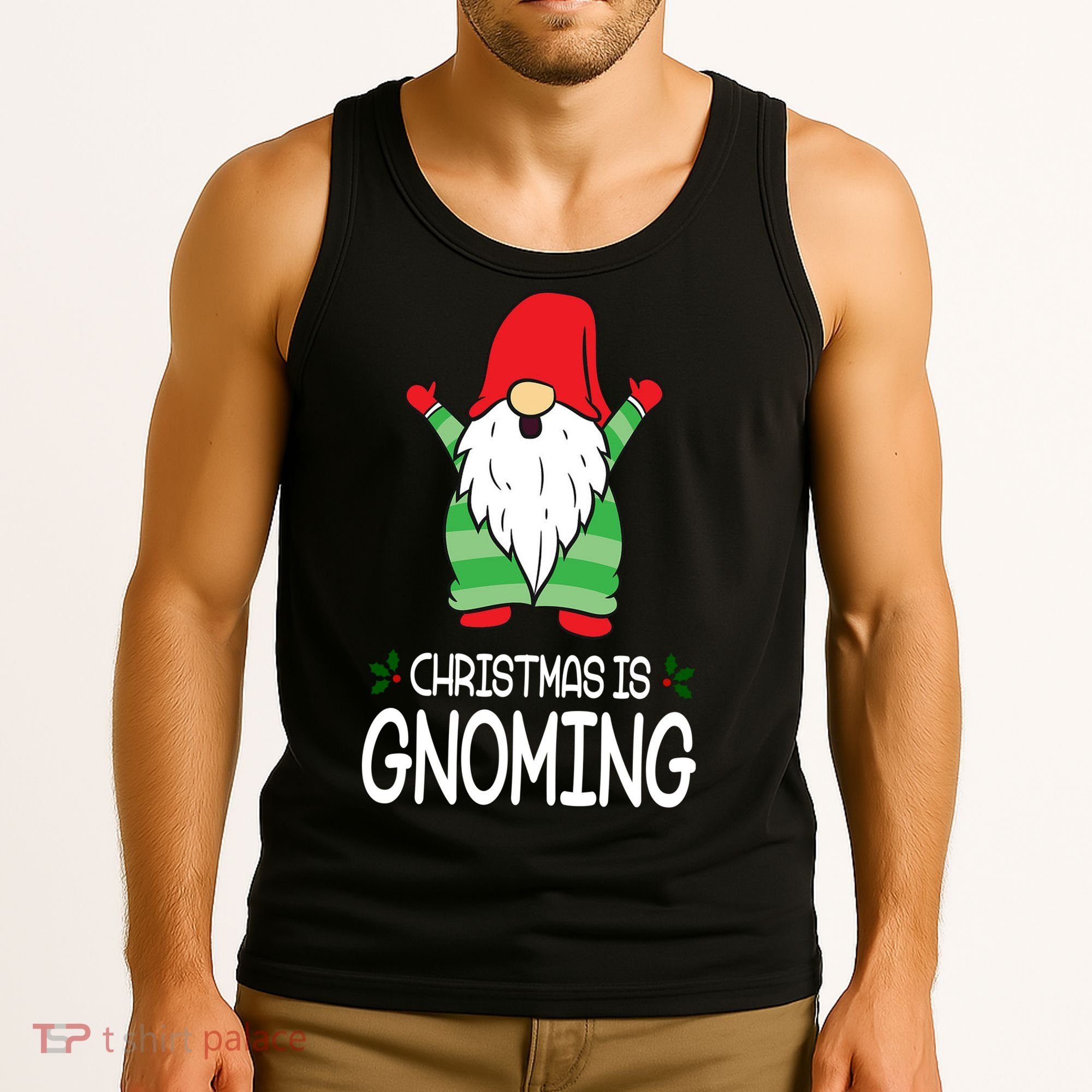 Christmas Is Gnoming Tank Top