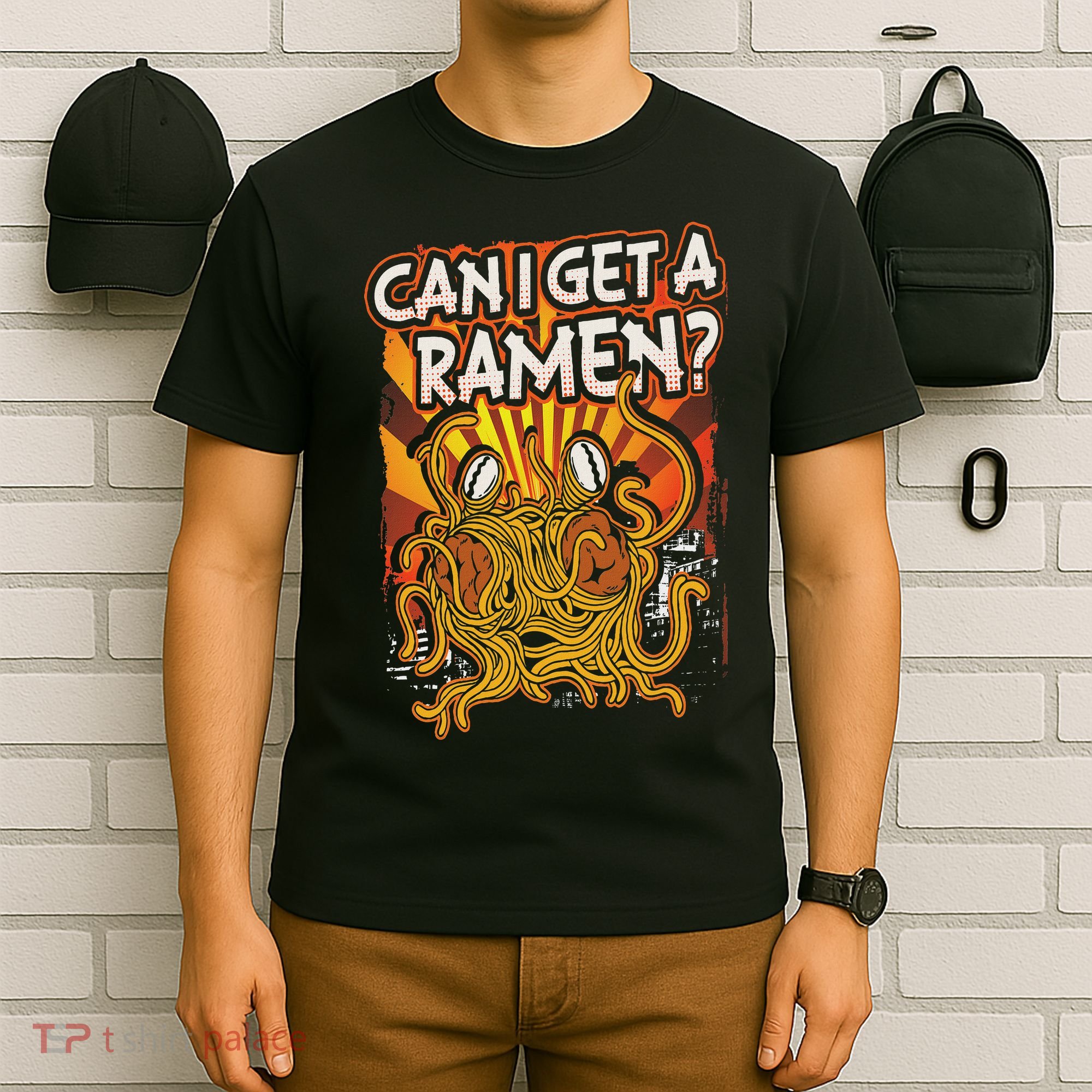 Can I Get A Ramen Pastafarian Flying Spaghetti Monster T-Shirt
