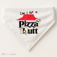 Can I Get A Pizza Dat Butt Funny Food Lover  USA-Made Doggie Bandana thumb 0