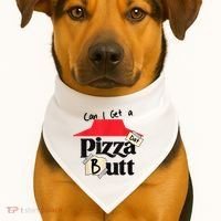 Can I Get A Pizza Dat Butt Funny Food Lover  USA-Made Doggie Bandana thumb 1