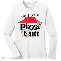 Can I Get A Pizza Dat Butt Funny Food Lover  Women's Long Sleeve Shirt thumb 0