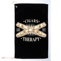 Cigars Are My Therapy Golf Towel thumb 0