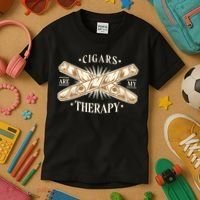 Cigars Are My Therapy Kids T-Shirt thumb 3