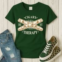 Cigars Are My Therapy Women's T-Shirt thumb 3