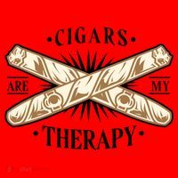 Cigars Are My Therapy Santa Hat thumb 1