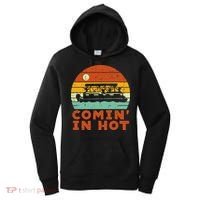 Comin In Hot Boat Pontoon Sunset Retro Captain Women's Hoodie thumb 0