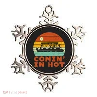 Comin In Hot Boat Pontoon Sunset Retro Captain Ornament thumb 0