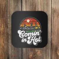 Comin In Hot Pontoon Boat Funny Boating Lake Pontooning Gift Coaster thumb 0