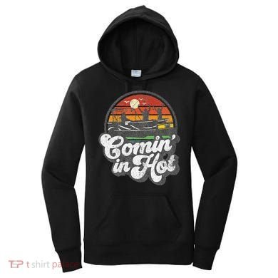 Comin In Hot Pontoon Boat Funny Boating Lake Pontooning Gift Women's Hoodie