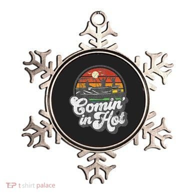 Comin In Hot Pontoon Boat Funny Boating Lake Pontooning Gift Ornament