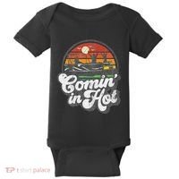 Comin In Hot Pontoon Boat Funny Boating Lake Pontooning Gift Baby Bodysuit thumb 0