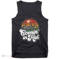 Comin In Hot Pontoon Boat Funny Boating Lake Pontooning Gift Tank Top thumb 0