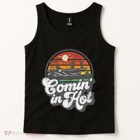 Comin In Hot Pontoon Boat Funny Boating Lake Pontooning Gift Tank Top thumb 2