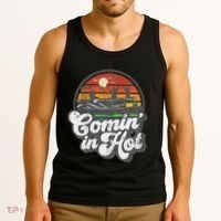 Comin In Hot Pontoon Boat Funny Boating Lake Pontooning Gift Tank Top thumb 3