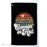 Comin In Hot Pontoon Boat Funny Boating Lake Pontooning Gift Golf Towel thumb 0