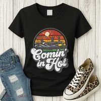 Comin In Hot Pontoon Boat Funny Boating Lake Pontooning Gift Women's T-Shirt thumb 3