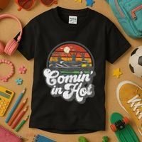 Comin In Hot Pontoon Boat Funny Boating Lake Pontooning Gift Kids T-Shirt thumb 3
