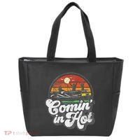 Comin In Hot Pontoon Boat Funny Boating Lake Pontooning Gift Tote Bag thumb 0