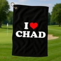 Chad I Heart Chad I Love Chad Golf Towel thumb 1