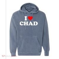 Chad I Heart Chad I Love Chad Comfort Colors Garment-Dyed Hooded Sweatshirt thumb 0