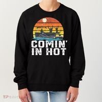 Comin In Hot Pontoon Boat Funny Boating Lake For Dad Women's Sweatshirt thumb 0