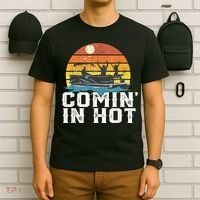 Comin In Hot Pontoon Boat Funny Boating Lake For Dad T-Shirt thumb 6