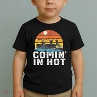 Comin In Hot Pontoon Boat Funny Boating Lake For Dad Toddler T-Shirt thumb 2