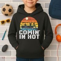 Comin In Hot Pontoon Boat Funny Boating Lake For Dad Kids Hoodie thumb 2