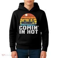 Comin In Hot Pontoon Boat Funny Boating Lake For Dad Kids Hoodie thumb 4