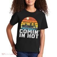 Comin In Hot Pontoon Boat Funny Boating Lake For Dad Kids T-Shirt thumb 2