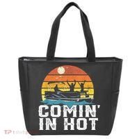 Comin In Hot Pontoon Boat Funny Boating Lake For Dad Tote Bag thumb 0