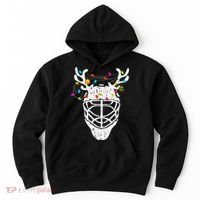 Christmas Ice Hockey Reindeer Xmas Hockey Hoodie thumb 0