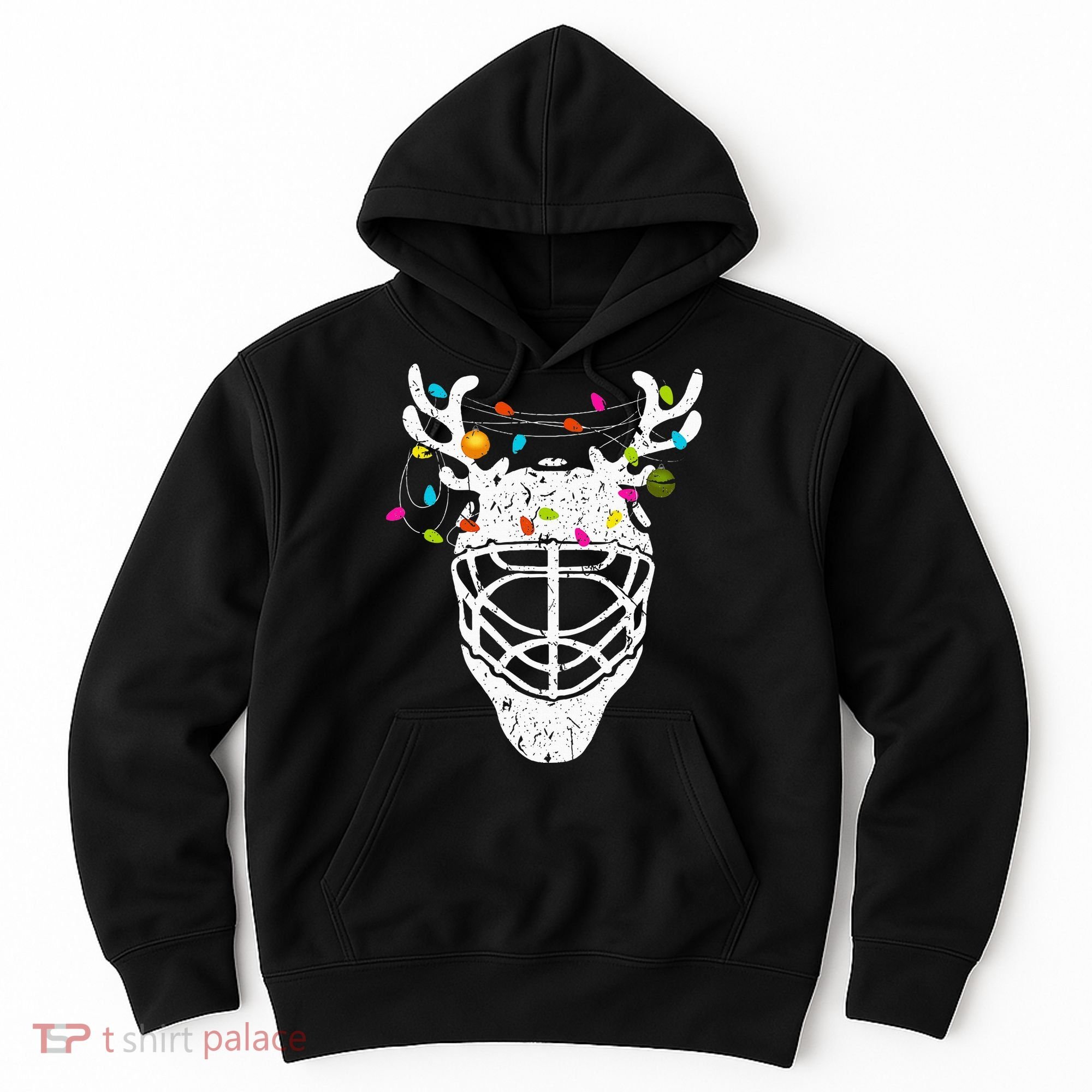 Christmas Ice Hockey Reindeer Xmas Hockey Hoodie