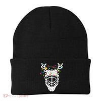 Christmas Ice Hockey Reindeer Xmas Hockey Beanie thumb 0