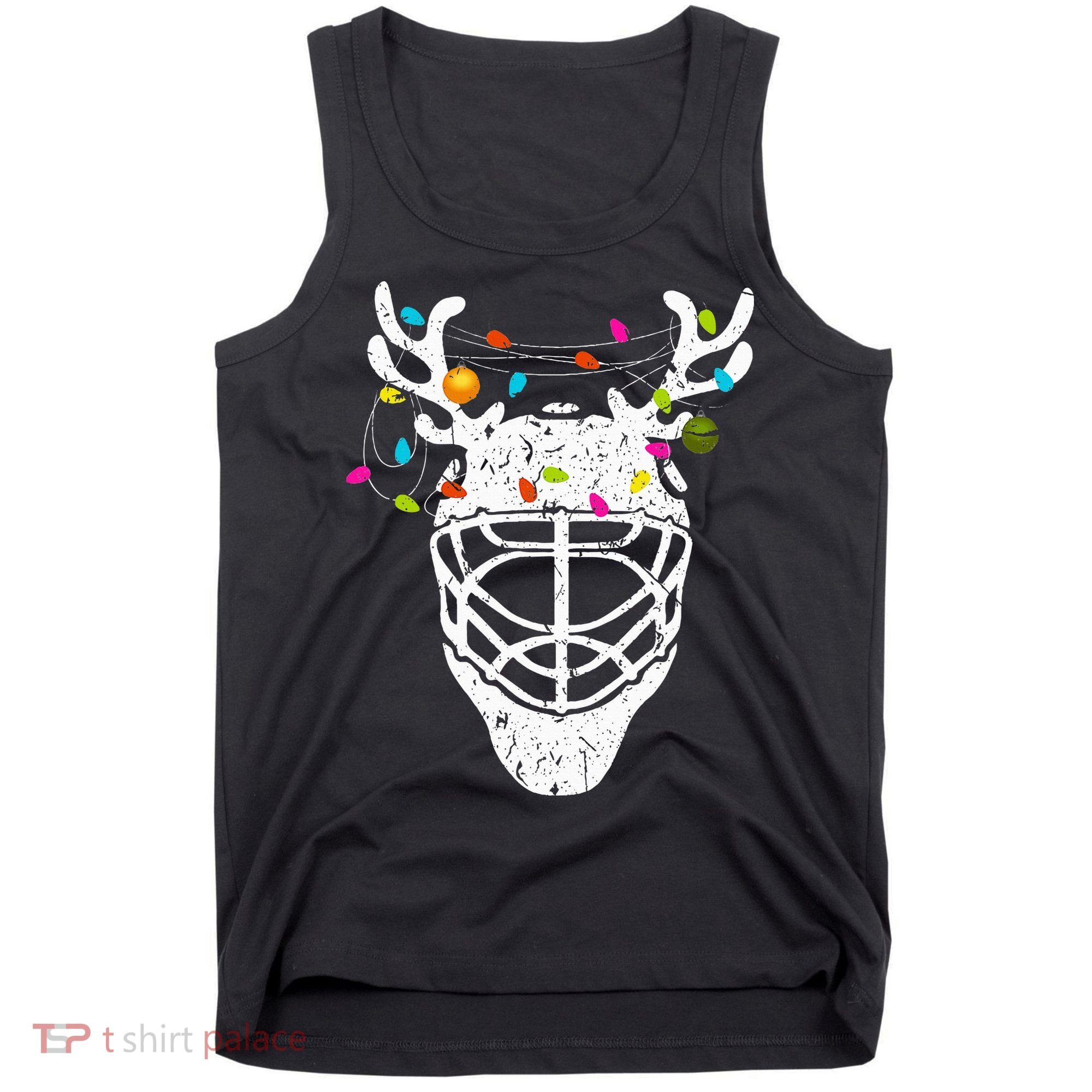 Christmas Ice Hockey Reindeer Xmas Hockey Tank Top