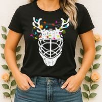 Christmas Ice Hockey Reindeer Xmas Hockey Women's T-Shirt thumb 2