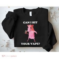 Can I Hit Your Vape Funny Rat Sweatshirt thumb 2