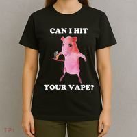 Can I Hit Your Vape Funny Rat T-Shirt thumb 4