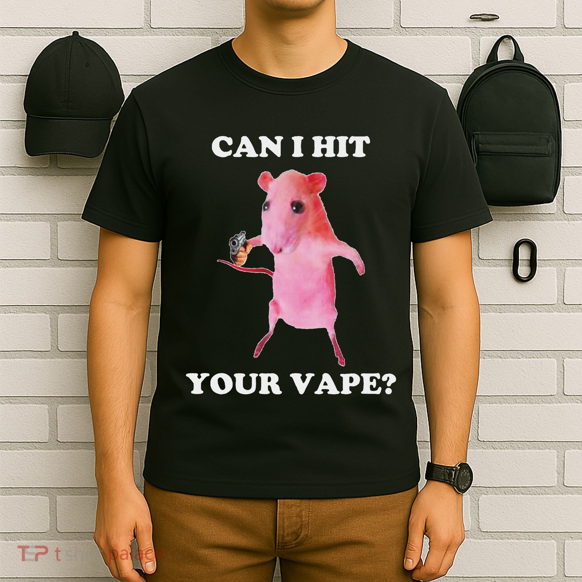 Can I Hit Your Vape Funny Rat T-Shirt