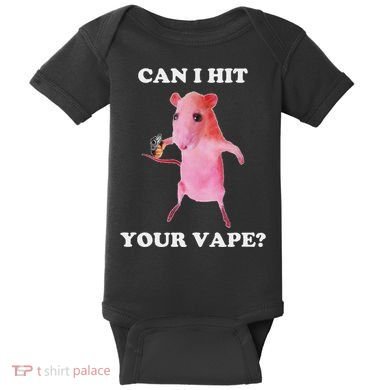 Can I Hit Your Vape Funny Rat Baby Bodysuit