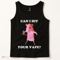 Can I Hit Your Vape Funny Rat Tank Top thumb 2