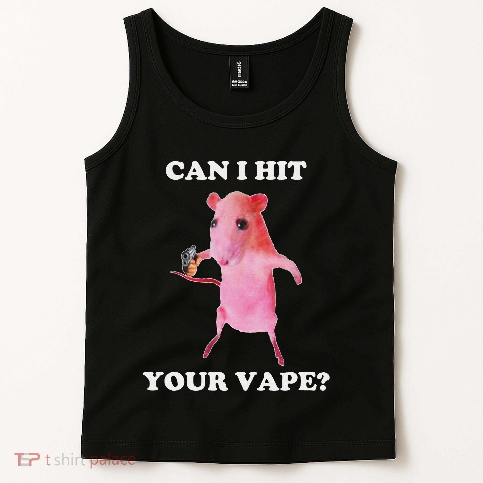 Can I Hit Your Vape Funny Rat Tank Top