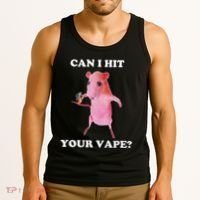 Can I Hit Your Vape Funny Rat Tank Top thumb 3