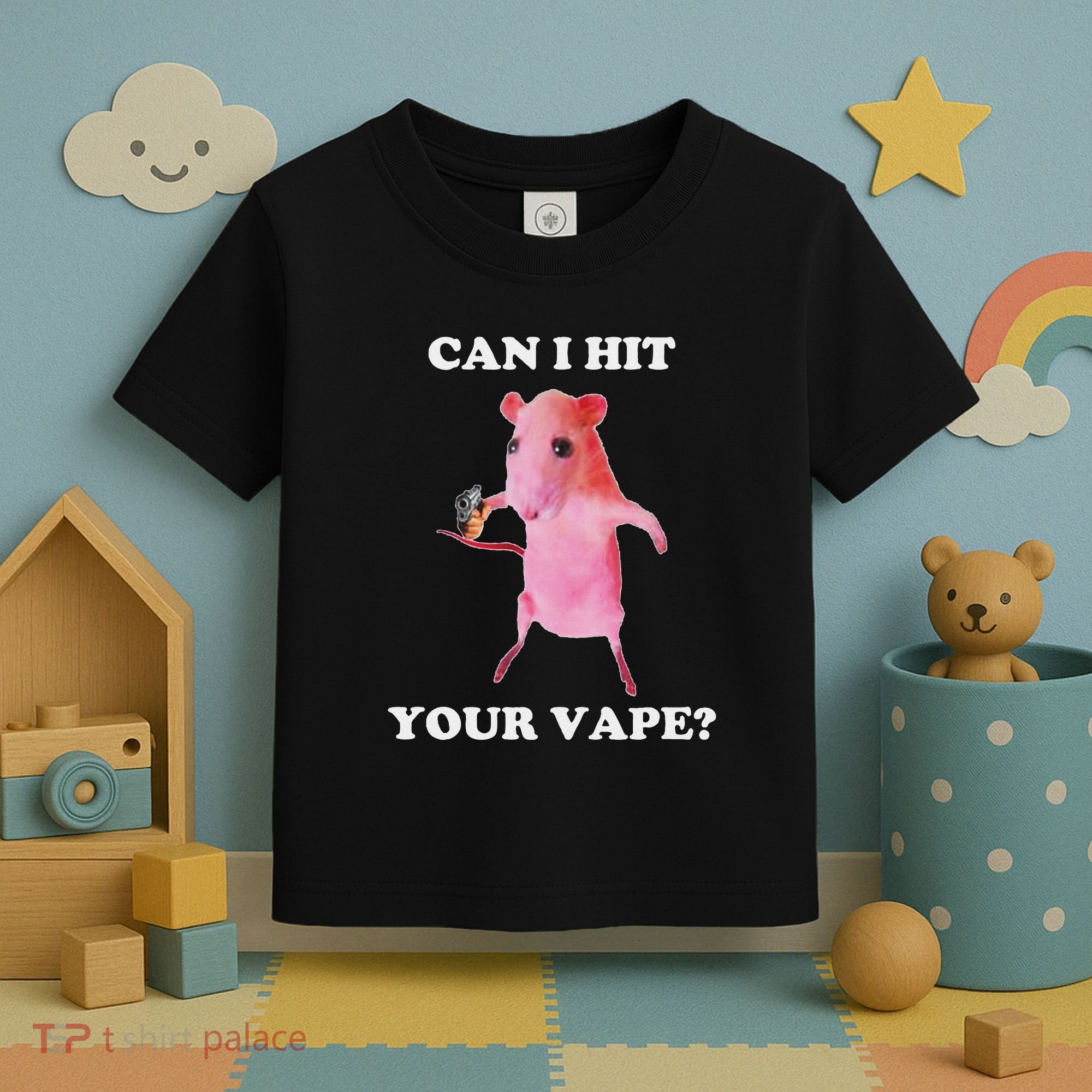 Can I Hit Your Vape Funny Rat Toddler T-Shirt